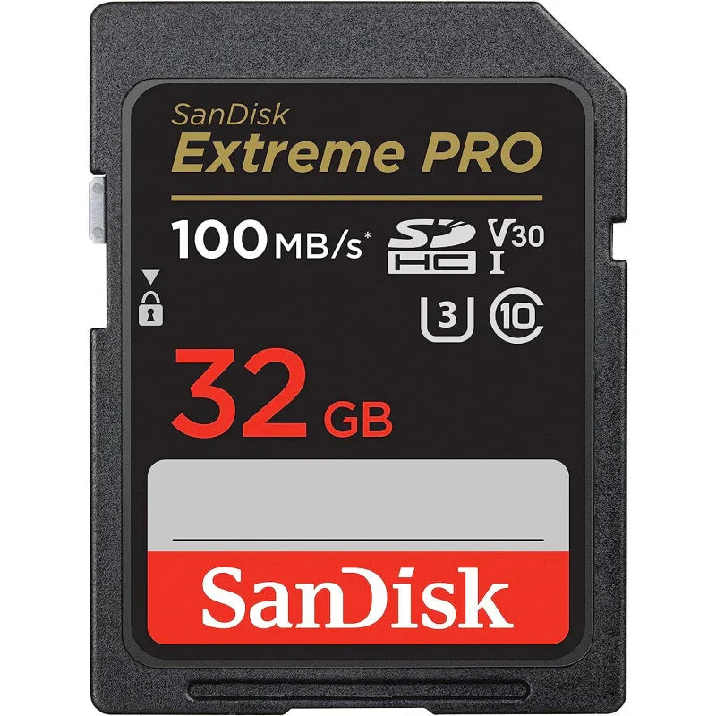 SanDisk 32GB Extreme PRO SDHC card + RescuePRO Deluxe, up to 100MB/s, UHS I, Class 10, U3, V30 SDSDXXO 032G GN4IN, Black - eBuy UAE